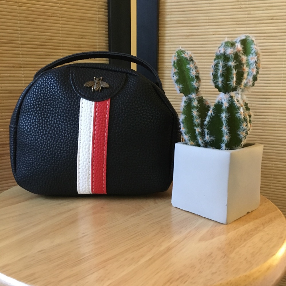 Black Faux Leather Crossbody Bag - Picture 2 of 6